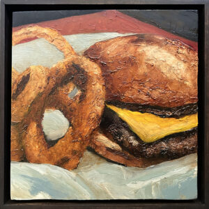 Cheeseburger with Onion Rings